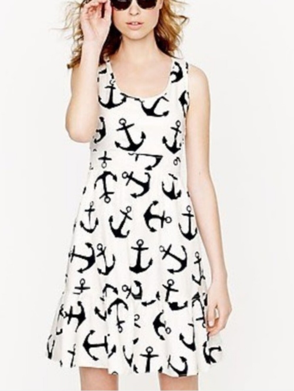 J Crew Dizzy Anchors Dress EUC RARE 6 S Summer Vacation Style